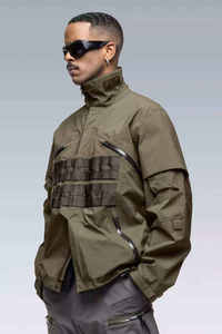 Veste technique pour homme, streetwear tactique, coupe-vent, imperméable, cyberpunk, cargo, multi-poches, à capuche, utilitaire, urbaine, pour l'extérieur - Product Image 2