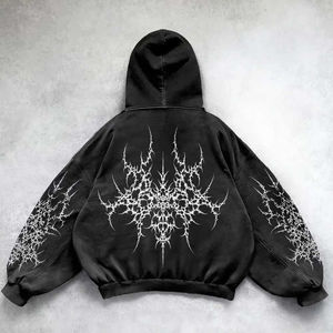 Sweat à capuche unisexe personnalisé en coton léger 100 % avec broderie vieillie, style streetwear hiver, séchage rapide, respirant, en polaire - Product Image 2