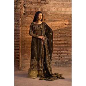 Salwar Kameez en soie de créateur - Ensemble haut et bas pour soirée avec dupatta, taille XL - Product Image 4