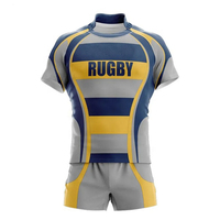 Uniforme de Rugby, Conjunto de Camiseta y Pantalones Cortos de Entrenamiento para Hombre, Ropa Deportiva Ligera Estampada de Talla Grande