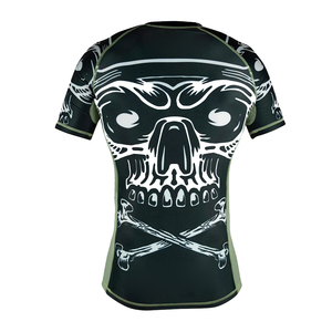 เสื้อรัดรูปสำหรับผู้ชาย MMA ลายชนเผ่าสีดำขาว แห้งเร็ว ผลิตจากโพลีเอสเตอร์ - Product Image 2
