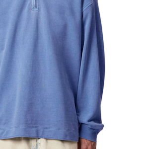 Sweat-shirt à demi-zip bleu unisexe, confortable, décontracté, pour homme et femme, manches longues, tendance, léger, 100% coton - Product Image 5