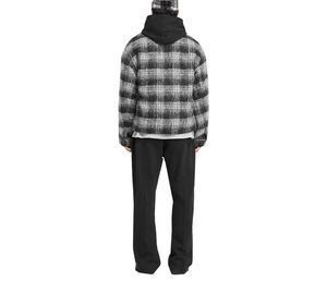 Premium Eco-friendly Zipper Closure Mens <b>Flannel</b> Shirt <b>Jacket</b> Plaid Cotton Blend Winter Shacket Sherpa Fleece Lining Custom Logo - Product Image 2
