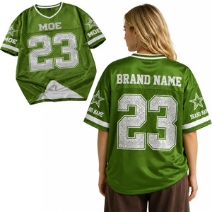 Y2K Street Fashion Wear Oversized Tee Short Sleeve American Football Jersey for Cheerleader Top Party Wear Wholesale 2026 <b>Tshirt</b> - Product Image 1