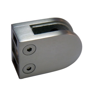 Abrazadera de Vidrio en Forma de D con Base Plana de Zinc de 45x63 mm, Clip para Barandilla de Vidrio, Herraje para Pasamanos - Product Image 1