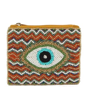 BLAH BLAH Beaded Pouch Handmade Statement Coin <b>Purse</b> Fun Colorful Zip Clutch <b>Cute</b> - Product Image 3