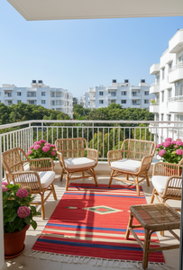 Alfombra de Algodón Floral Moderna Hecha a Mano y Personalizable, Reversible, Lavable a Máquina, para Ejercicio, Viajes, Uso Comercial y Doméstico - Product Image 3