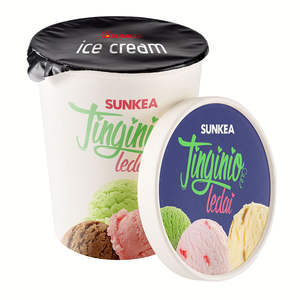 Wholesale Sunkea Custom Printed Double Wall Insulated <b>Ice</b> <b>Cream</b> <b>Cups</b> with Spoons Eco-Friendly Style - Product Image 1