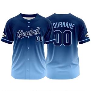 Maillot de baseball personnalisé en polyester durable, antibactérien, unisexe pour adulte, imprimé par transfert thermique, dégradé, nom de l'équipe, nom du joueur, manches courtes - Product Image 6