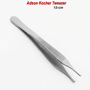 Pinzas Adson Brown Dentales Curvas con Orificios, Portaagujas Quirúrgico para Dedo Pulgar, Juego de Instrumentos de Acero Inoxidable CE Manual - Product Image 1