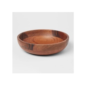 Bol en bois naturel fait main par un artisan, design classique, écologique et durable pour servir des salades, des fruits et du pain à la maison - Product Image 3
