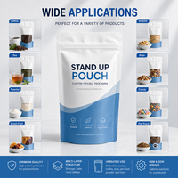 Sacs Doypack Personnalisés en Papier Kraft Mylar Givré avec Fermeture Éclair Hermétique pour Grains de Café, Thé, Popcorn – Emballage 250g, 500g, 1kg