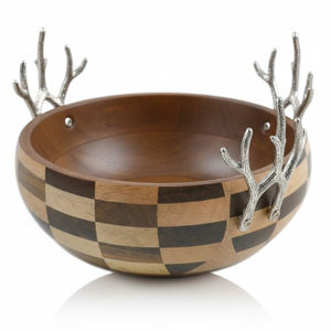 Good Quality <b>Mango</b> <b>Wood</b> Serving <b>Bowl</b> With Metal Handle for Multipurpose Best Quality Home and Hotel Use Round Serving <b>Bowls</b> - Product Image 5