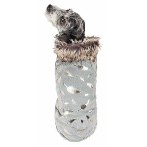 Luxe Gold <b>Designer</b> Fur <b>Dog</b> Jacket Coat with Gold Leaf Elegant Pet <b>Clothes</b> - Product Image 3