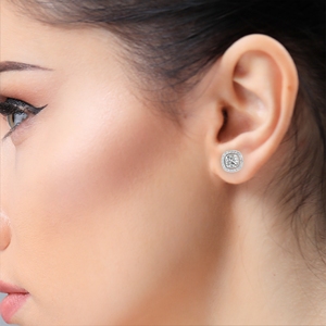 ต่างหูเพชรทรงกลมแบบลอยตัว 10K 14K 18K ทองคำแท้สีเหลือง 1.92 กะรัต สำหรับผู้หญิง - Product Image 5