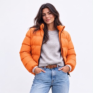 Chaqueta acolchada de burbujas color burdeos para invierno, OEM, personalizada, con cremallera completa, ropa exterior cálida, informal, estilo urbano, fabricante de prendas de vestir. - Product Image 6
