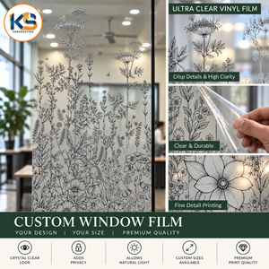 PVC Material Frosted <b>Film</b> Self-adhesive UV Printed Waterproof <b>Glass</b>/<b>Window</b> Decal Sticker for Entrance Branding OEM ODM Wholesale - Product Image 2
