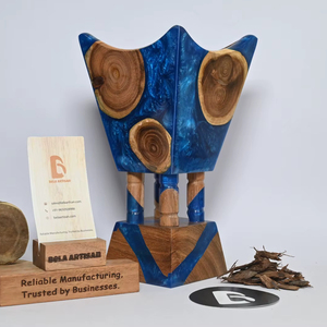 Hot Selling Bela Artisans Luxury Blue Resin Wood <b>Bakhoor</b> Arabic Incense <b>Oud</b> Handmade Mabkhara All-Season Home Decor - Product Image 1