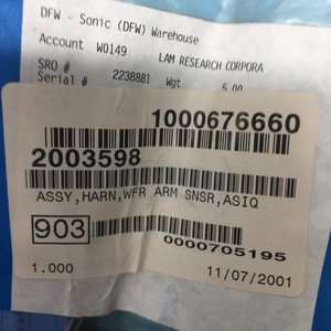 LAM 2003598 ASSY, HARN, WAFER ARM SENSOR, ASIQ - อุปกรณ์และชิ้นส่วนเซมิคอนดักเตอร์มือสองระดับโลกที่เชื่อถือได้ - Product Image 1