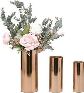 Elegante Florero de Metal para Mesa, Decoración Floral Moderna para Sala de Estar, Mesa de Consola y Oficina, Decoración de Metal de Lujo - Product Image 1