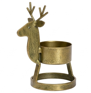 Fresh Arrival Metal Iron Nordic Gold Reindeer Metal Candle Holder Decorative <b>Tea</b> Light <b>Stand</b> Customized Size Shape - Product Image 2