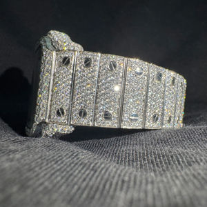 Reloj de Lujo con Diamantes Moissanite Totalmente Cubierto de Piedras, Estilo Hip Hop, Esqueleto de Cuarzo, para Hombre y Mujer, Venta al por Mayor, EE. UU., Reino Unido - Product Image 1