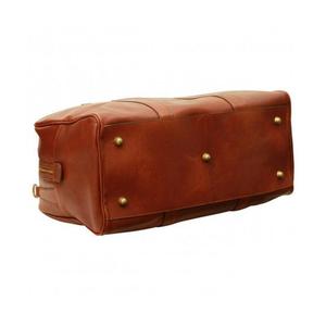 กระเป๋าหนังแท้สไตล์วินเทจสำหรับเดินทางช่วงสุดสัปดาห์สำหรับผู้ชายผู้หญิงกระเป๋าเดินทางความจุขนาดใหญ่หลายช่องกระเป๋าพกพา - Product Image 5