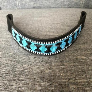 Bracelet de sourcils en cuir de luxe pour femme, droit, vintage, fait à la main, cousue perlée sur le première cuir et boucles cousues - Product Image 5