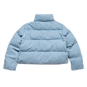 Veste matelassée unisexe vintage confortable 100% coton col montant avec fermeture éclair courte longueur motif décoration hiver 2025 - Product Image 2