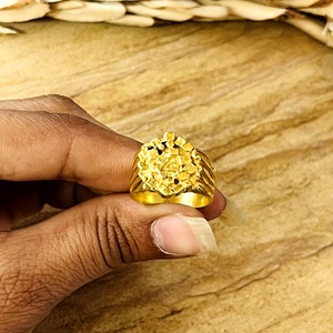 Top Choice Nugget <b>Ring</b> Minimalist Brass Band <b>Ring</b> For Men 18k Gold Plated Textured Hip Hop <b>Statement</b> <b>Ring</b> For Wholesale/OEM/ODM - Product Image 3