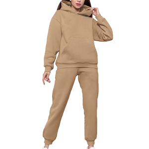 100% Cotton Fleece Wholesale Blank Pullover Oversized Women Long Tracksuit Custom Logo Tracksuit - Product Image 2