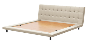 Modern PU Leather Upholstered Japanese Japandi Style <b>Bed</b> King <b>Size</b> Tufted Headboard Midcentury Style Soft <b>Bed</b> Frame - Product Image 2