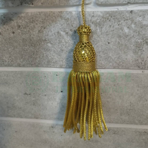 Golden Metallic Lightweight 100% Polyester Tassel <b>Fringe</b> Decorative Garment Curtain Handmade Bullion Tassels - Product Image 2