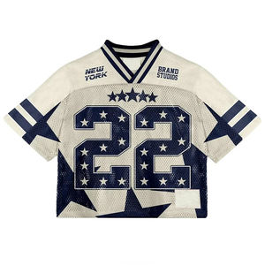 Camiseta de baloncesto de malla estilo Y2K, holgada, corta, retro, de verano, hip hop, con tu propio logo personalizado al por mayor - Product Image 6