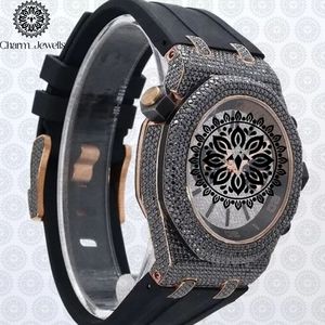 Montre de luxe pour homme Charm Jewells, boîtier en acier inoxydable, verre cristal, cadran 40 mm, bracelet 20 cm, mouvement mécanique, étanche 10 bars - Product Image 4