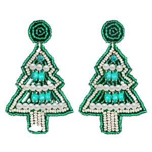 Pendientes colgantes verdes de Navidad Nueva llegada Cuentas hechas a mano transfronterizas Oro Creativo de moda para fiestas Estilo Cristiano - Product Image 1
