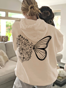 Sudaderas con Capucha para Mujer, Nueva Calidad, Diseño Creativo con Mariposas y Letras, Tendencia de Moda, Sudadera Casual HipHop - Product Image 1