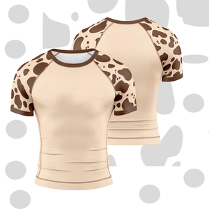 เสื้อรัดกล้ามเนื้อผู้ชายสำหรับออกกำลังกาย พิมพ์ลายแบบ Sublimation สำหรับเล่นกีฬา ฟิตเนส แขนสั้น ชุดต่อสู้ - Product Image 1
