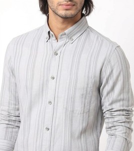 Camisa Clásica Casual a Rayas, Transpirable, de Verano, 100% Algodón, con Botones, ODM - Product Image 3