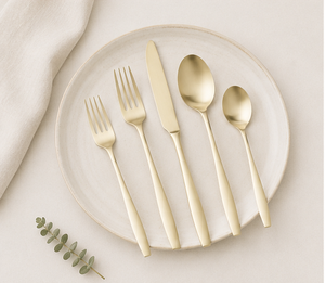 Juego de Cubiertos de Diseño Fabuloso en Oro, Cubertería de Acero Inoxidable de Lujo para Venta al por Mayor, Suministros para Bodas, Hoteles y Restaurantes - Product Image 4