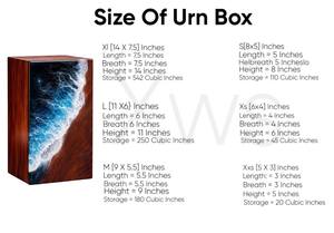Handcrafted Ocean Wave Resin Urn Wooden <b>Memorial</b> Keepsake for humane ashes medium size 9x5.5 inches urn <b>box</b> - Product Image 3