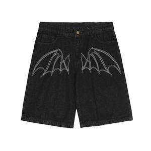 Shorts en jean pour hommes OEM, coupe ample et large, style streetwear urbain Y2K, délavage vintage, 100% coton, écologique, tendance 2026 - Product Image 1