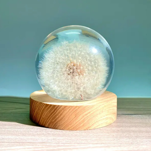 Luz de noche decorativa de resina epoxi, luz de bola de flores preservada esférica 3D, cada haz de luz muestra belleza eterna - Product Image 6