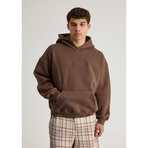 Men's Custom Embroidered Hoodie Winter Collection 100% Cotton Drop-Shoulder Pullover Oversized Heavyweight Hoodie Unisex OEM - Product Image 1