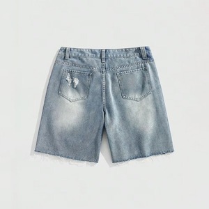Pantalones Cortos de Playa de Mezclilla con Logotipo Personalizado, Estilo Nuevo, Alta Calidad, Tallas Grandes para Hombre, 100% Algodón, Impermeables, Transpirables, Lavado Desgastado de Verano - Product Image 2