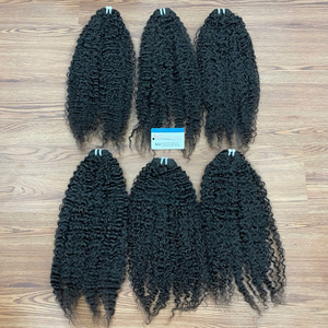 Cheveux raides crépus en trame, couleur naturelle, prêts à être expédiés, fournisseur de cheveux bruts, mèche de cheveux bruts, trame double drawn - Product Image 4