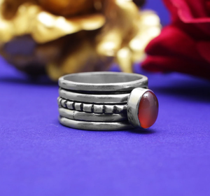 Carnelian Spinner <b>Ring</b> 925 Sterling Silver <b>Fidget</b> <b>Ring</b> Anxiety Relief Handmade Boho Jewelry Gift - Product Image 2