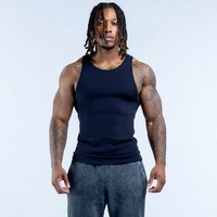 Débardeurs côtelés pour hommes, personnalisables avec logo, meilleure qualité, en Spandex/Coton, coupe ajustée, sportifs, séchage rapide, pour entraînement en salle de sport, couleur unie, vente en gros
