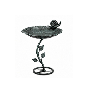 Adorno de Jardín Metálico con Diseño de Hoja y Caracol, Decoración Exterior Independiente con Acabado Pintado con Temática Natural - Product Image 1