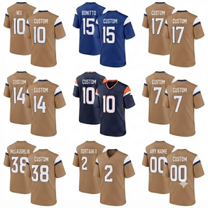 Maillot de football américain personnalisé, broderie 3D, tissu en maille sublimé, manches courtes, pull-over, taille plus, nom d'équipe personnalisé - Product Image 1